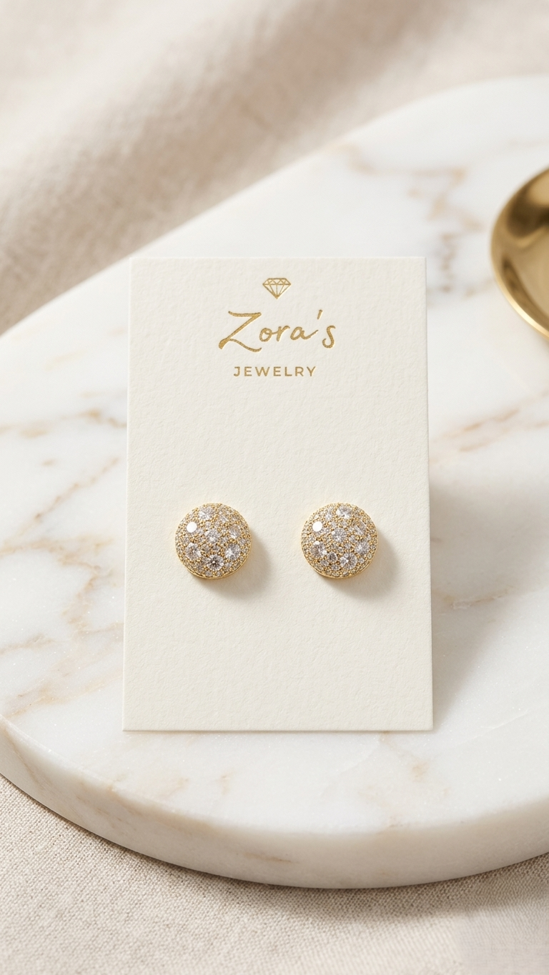 ZORA’S Zirconia Sparkle Stud Earrings
